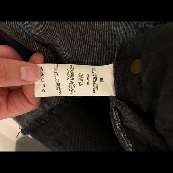 Garage size 00 black (patch) wide leg jeans - Picture 4 of 4